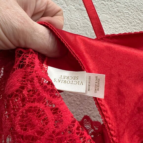 VTG Victorias Secret Gold Label Red Lace Teddy Bodysuit Lingerie 7867 Womens 36C - Picture 2 of 10